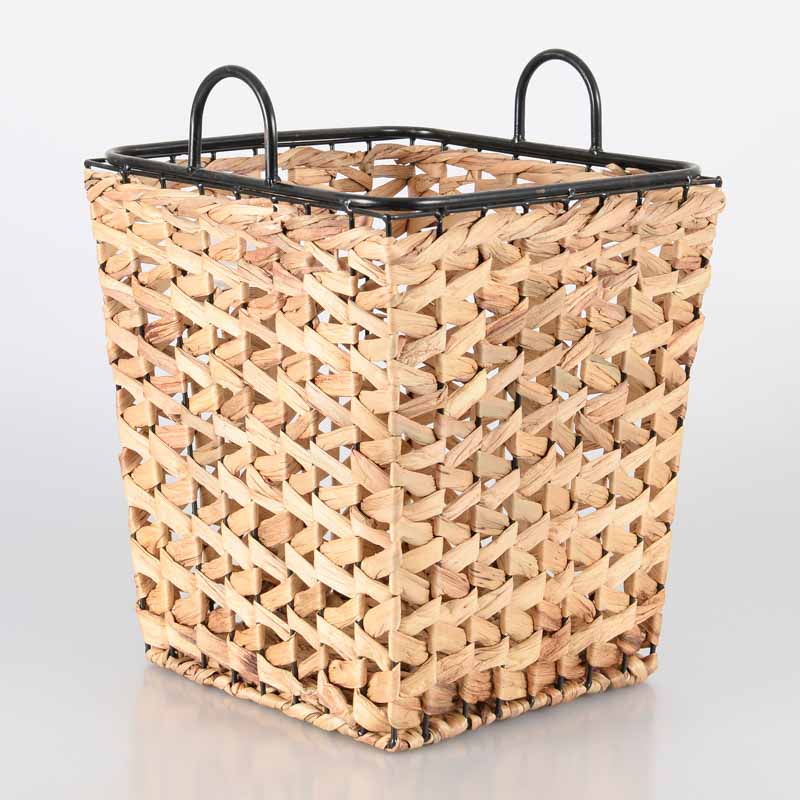 Panier/cache pot rectangulaire marron et noir