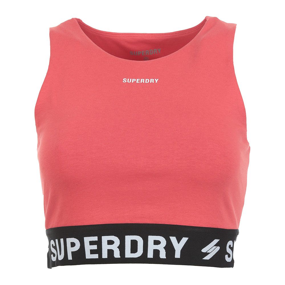 Superdry CODE S LOGO - Brassière Femme hyper fire coral