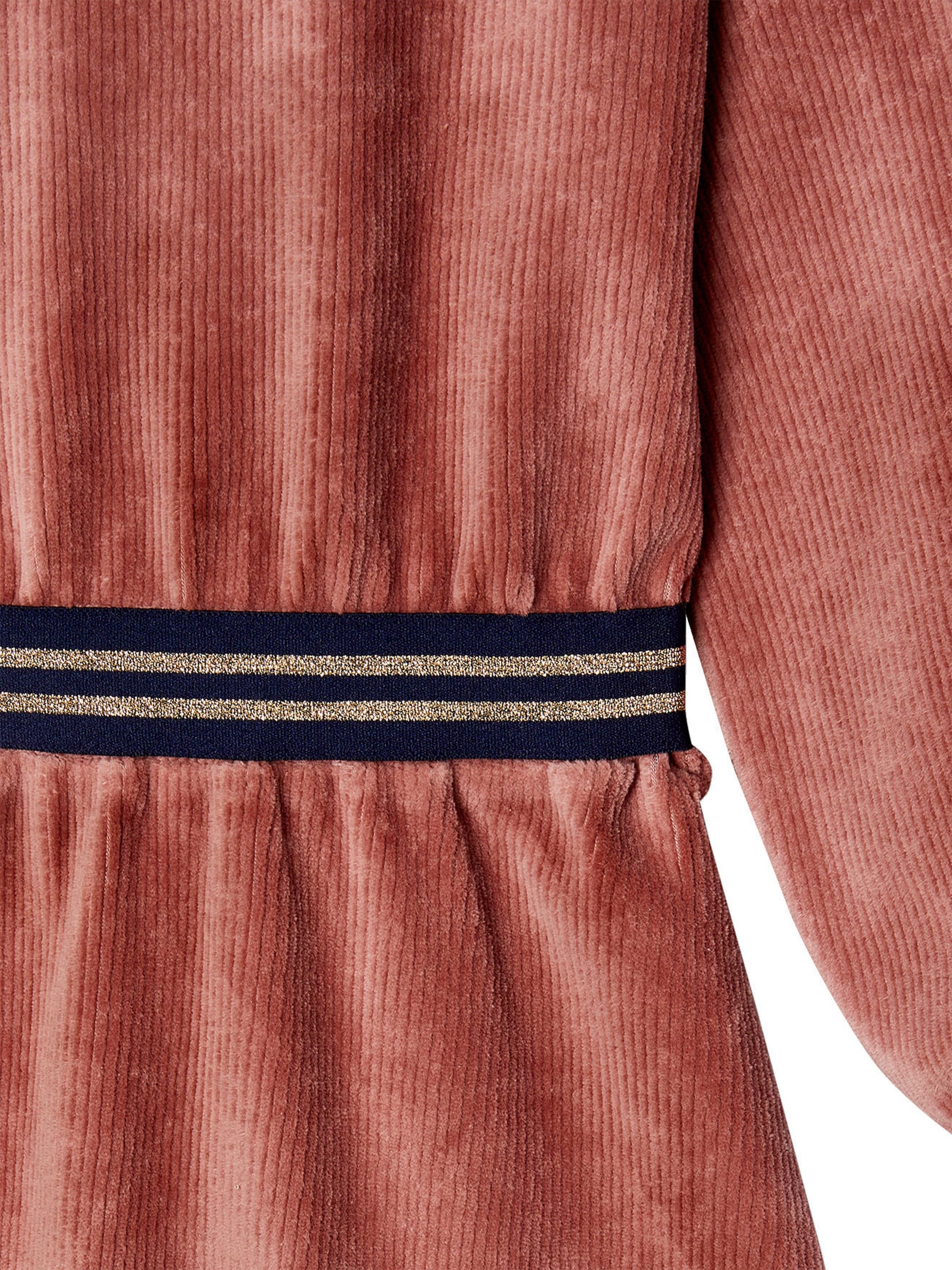 Vertbaudet Mädchen Samtkleid mit Glitzer-Taille rosenholz
