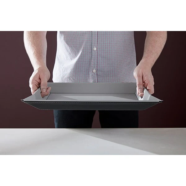 Plateau réversible bicolore noir et gris 55 cm FreeForm