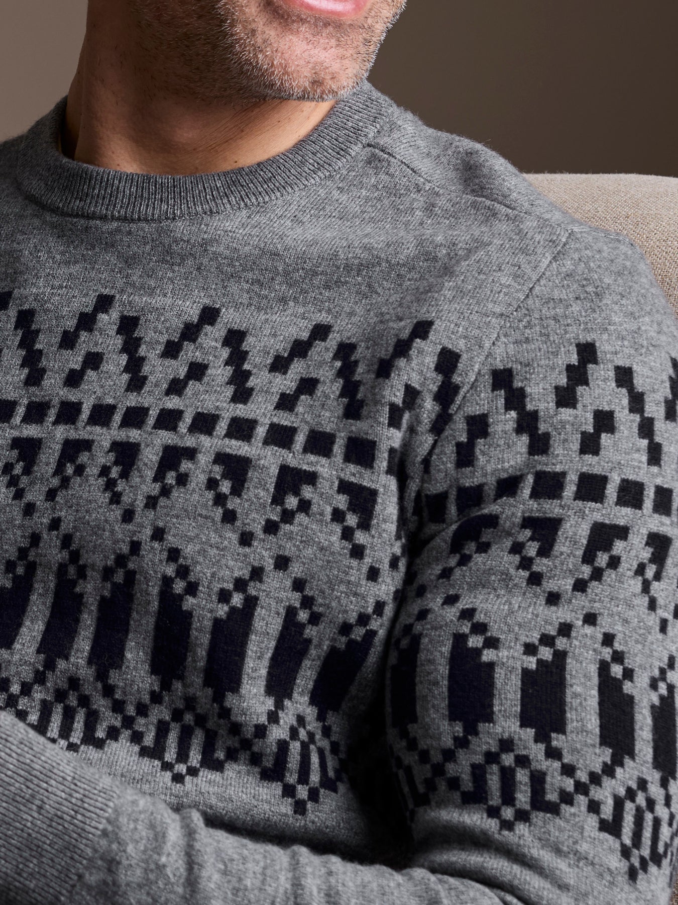 Herren Strickpullover aus Woll-Kaschmir-Mix, skandinavisch inspiriert