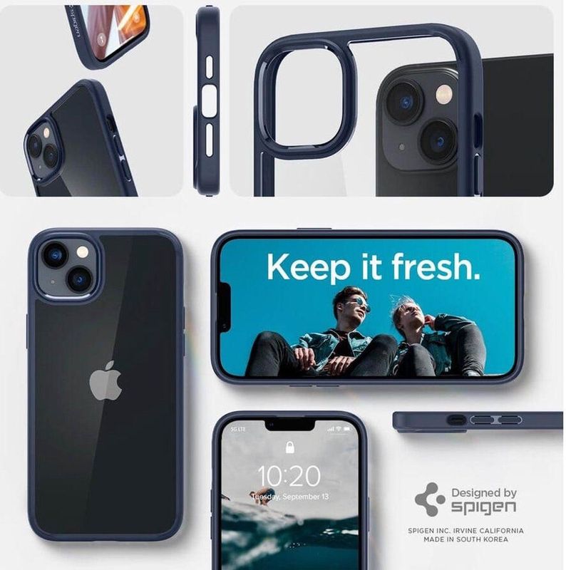 Spigen - Crystal Hybrid - Hoesje - Blauw - Voor iPhone 14 Plus