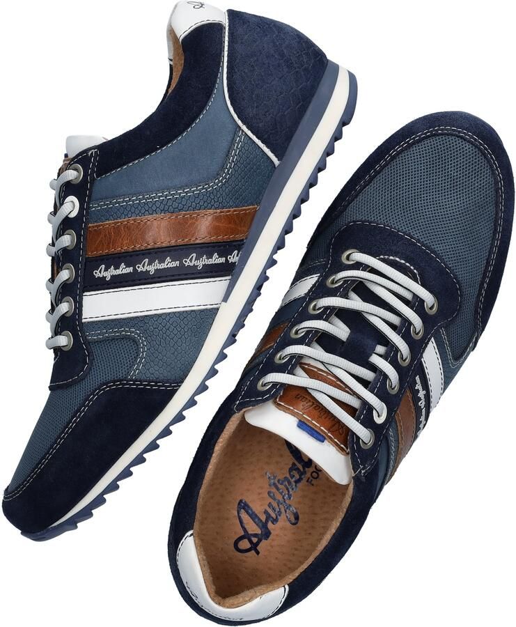 Australian Blauwe Suède Lage Sneakers Camaro Multicolor Heren