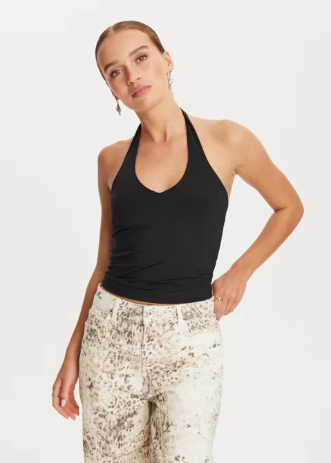 Halter top zwart (ZWART)