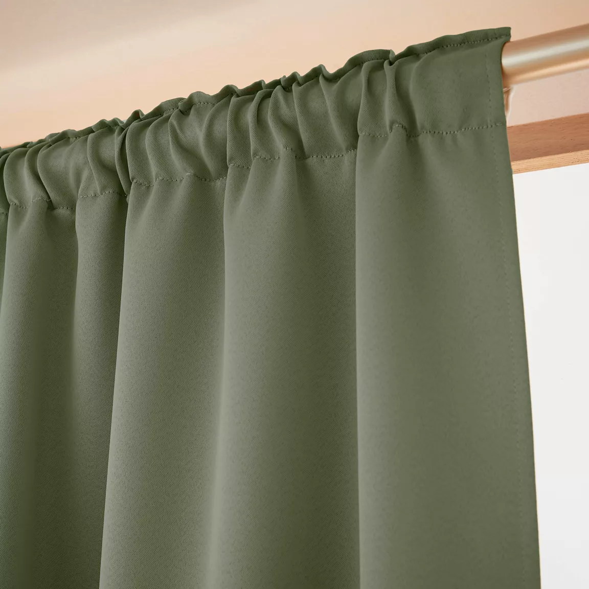 Rideau obscurcissant thermique galon fronceur (140 x 240 cm) Calore Vert kaki