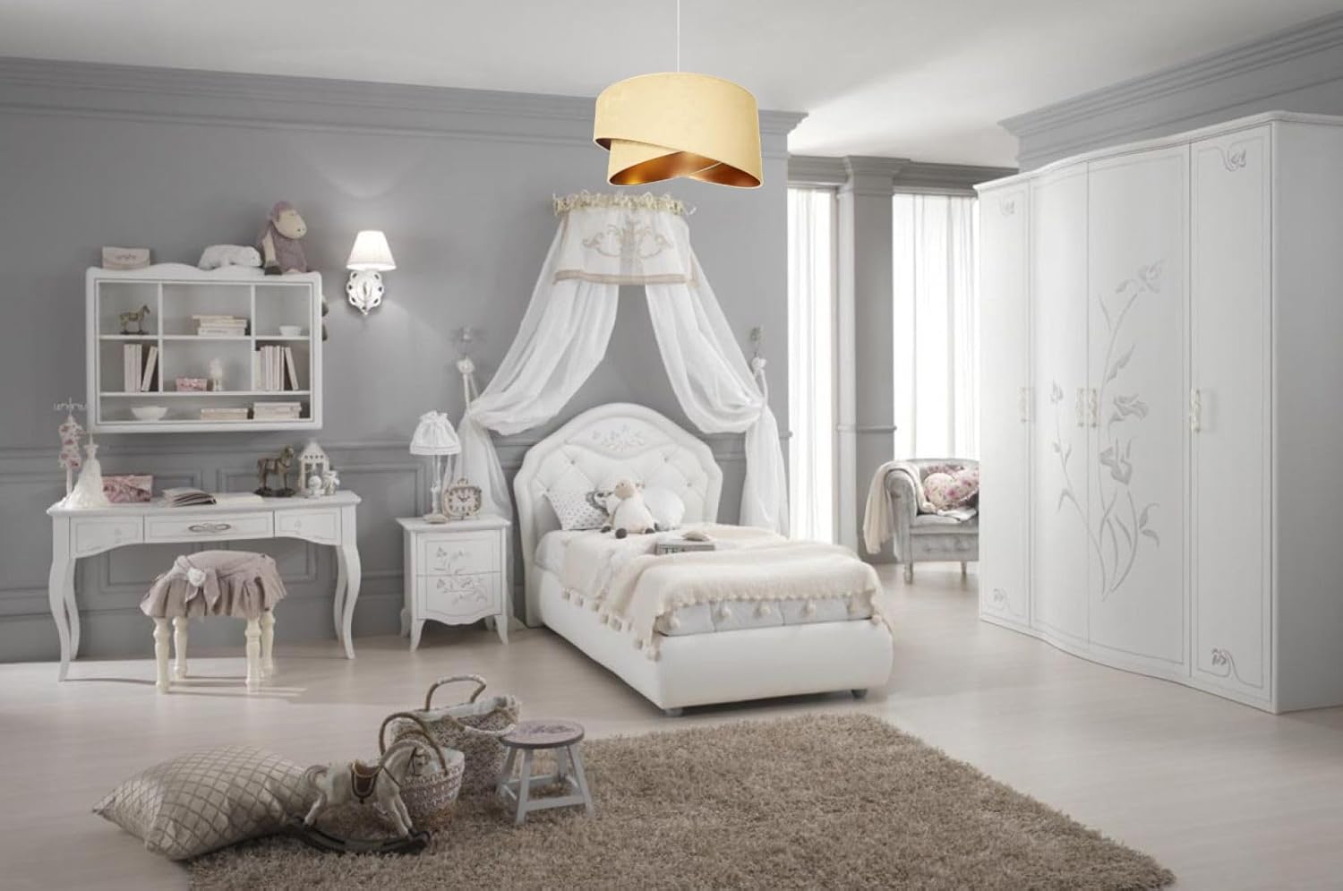 Hängelampe Pendellampe Lampenschirm aus Velours Ecru Esszimmerlampe, Wohnzimmer, Küchenlampe aus Serie N131 (N131-E)