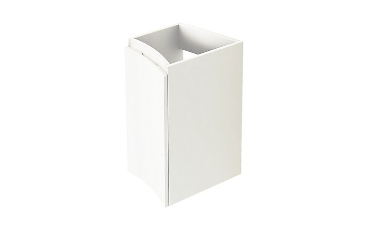 Meuble sous vasque blanc Vague 138 cm + complément gauche et droit + plan vasque en verre