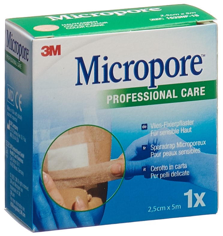 MICROPORE Rollenpflaster ohne Dispenser<br>1 Stück, 25mmx5m, hautfarbig refill