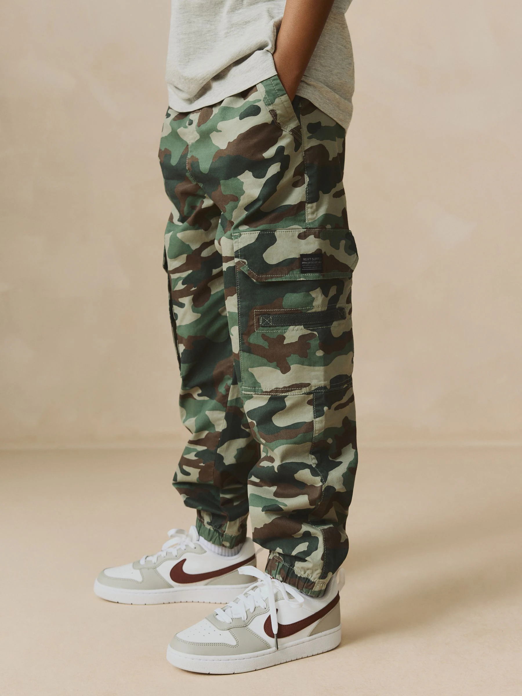 Kaki camouflage - Cargobroek (3-16 jr)