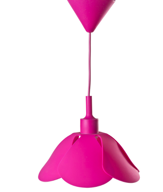 Lampe suspendue en silicone - Fuchsia - Doré