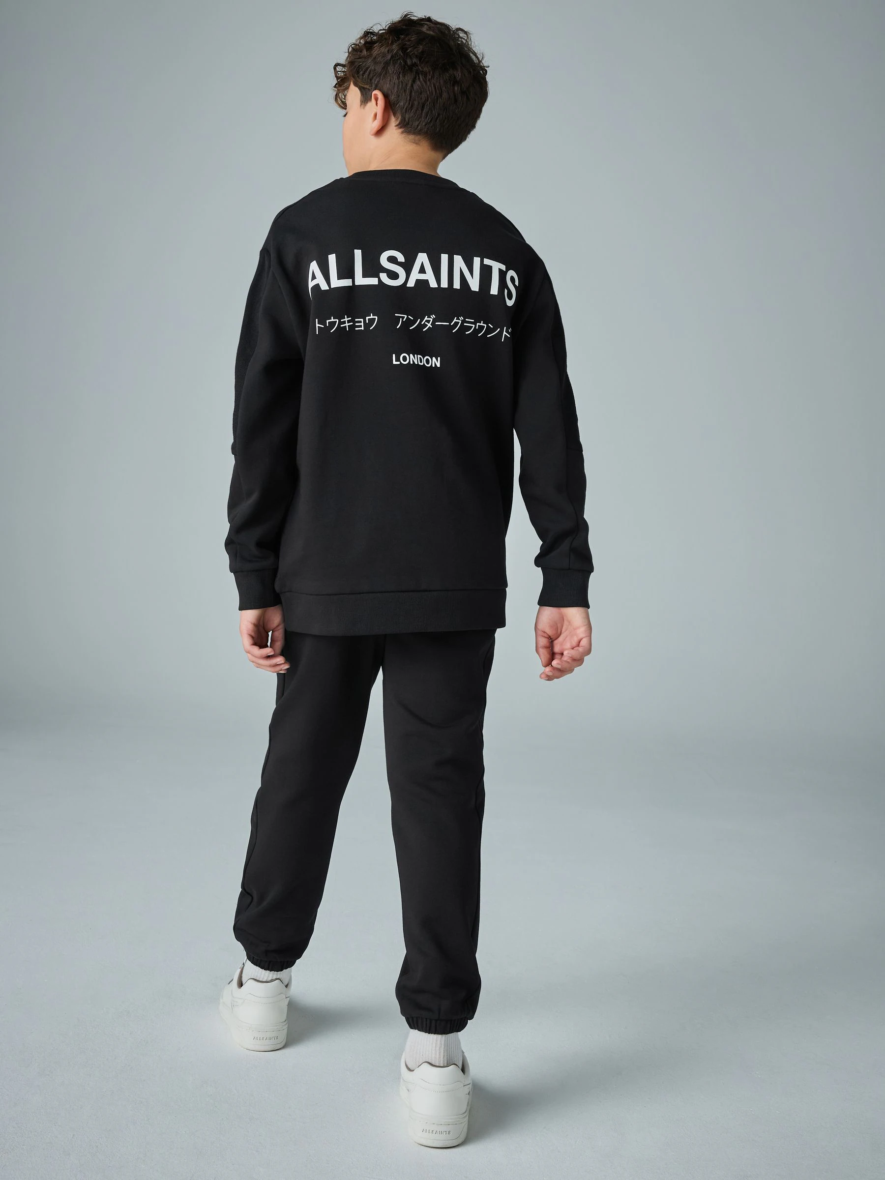 Zwart - smALLSAINTS Underground Oversized Textured Panel Sweatshirt and Joggers Set
