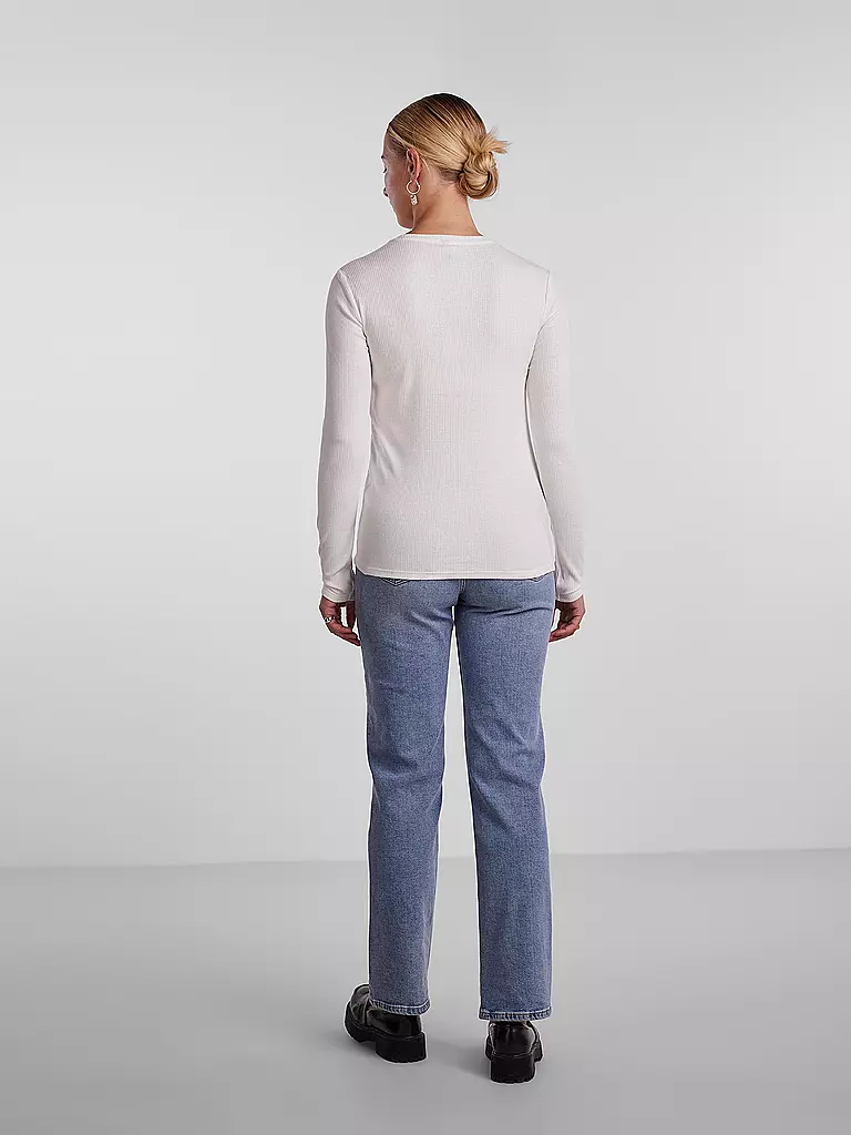 PIECES Langarmshirt PCRUKA creme