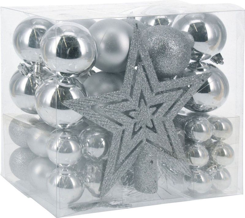PerfectLED - Kerstballen Set - Zilver - 54 Stuks - Inclusief Piek en Slinger