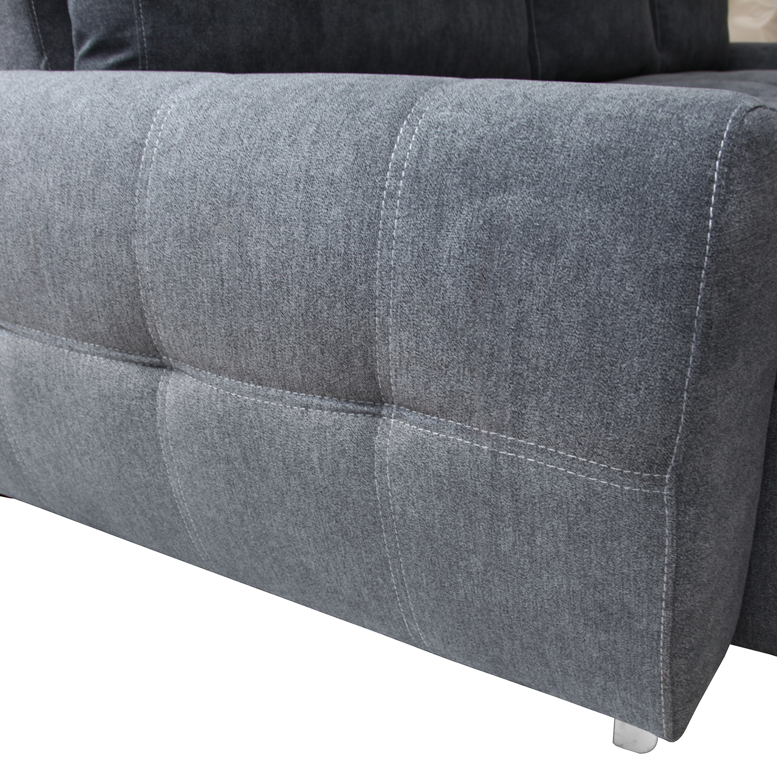 Ecksofa - grau - mit Liegefunktion und Staukasten