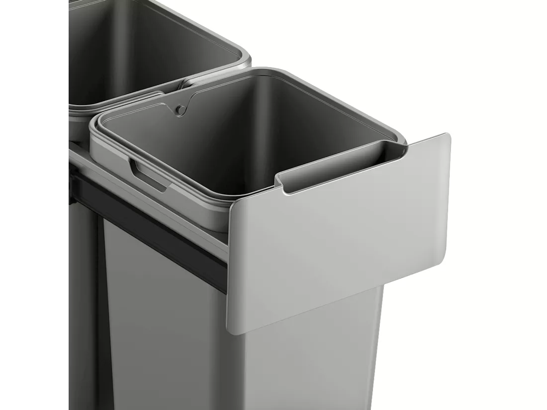 SVITA EM2x14 Poubelle encastrable 28L (2x14L) 2 compartiments avec couvercle système de séparation des déchets