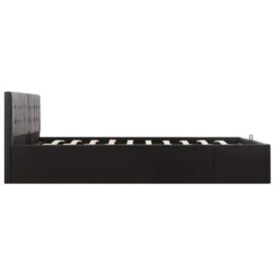 vidaXL - Tweepersoonbed met opbergruimte - Zwart - Kunstleer - 180x200 cm