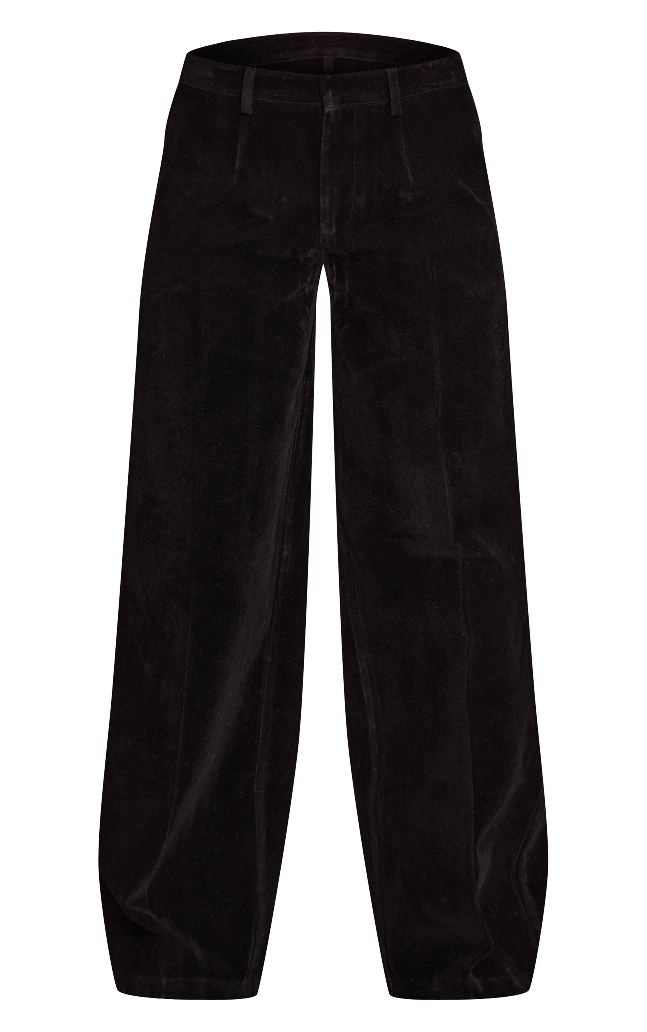 Noir Pantalon Droit En Synthétique