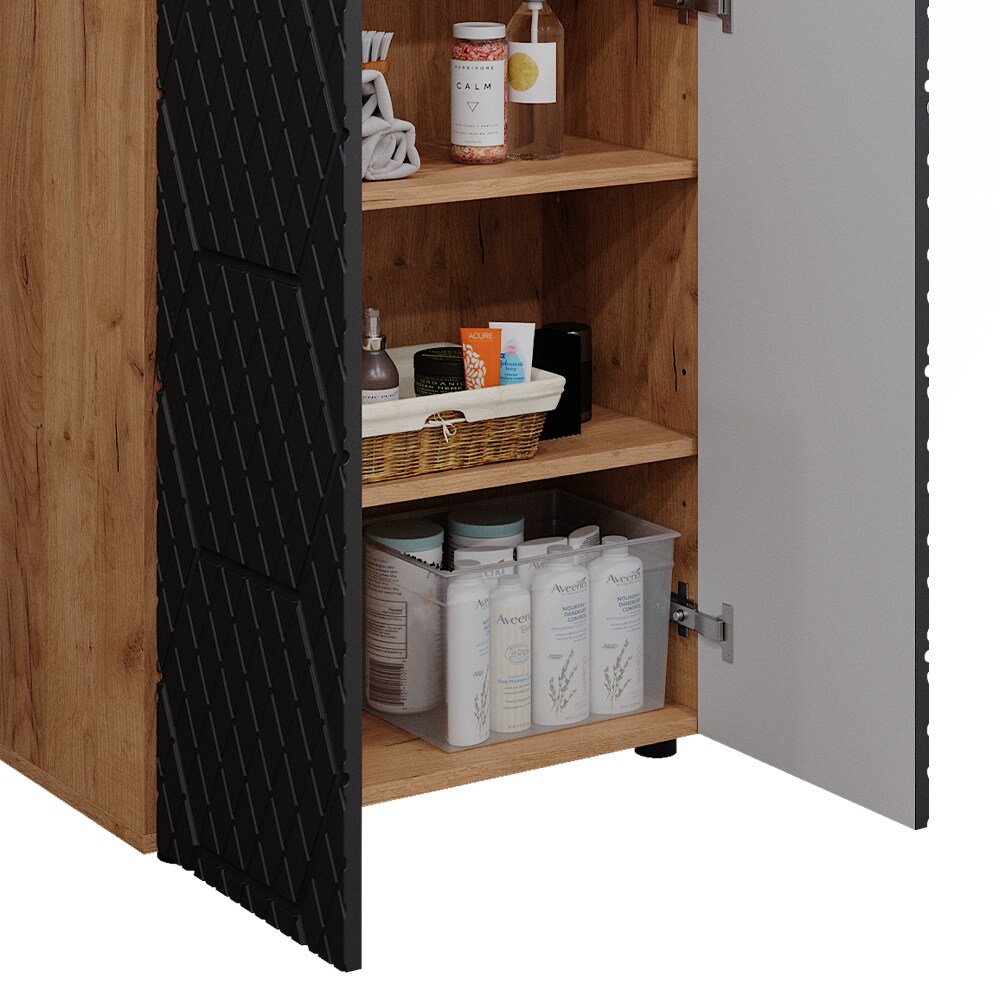 Vicco Badschrank Irma Eiche Anthrazit 60 x 81 cm Badezimmer