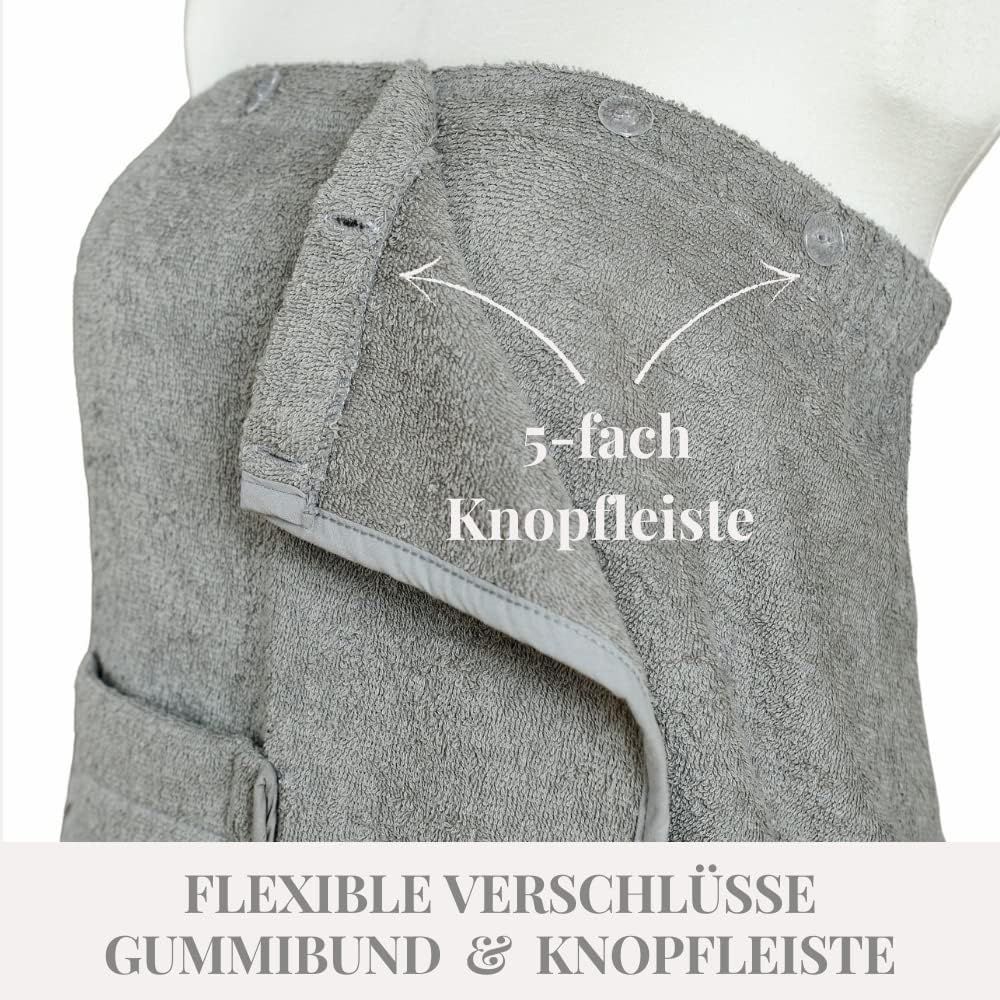Carenesse Sauna-Kilt Damen 80x140 cm  grau