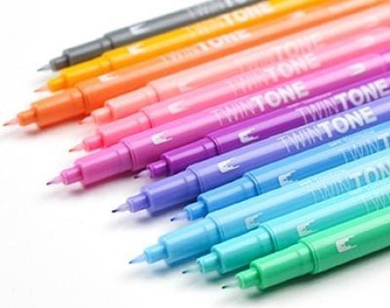Tombow TwinTone Marker Set – Pastel Colours - Set van 12