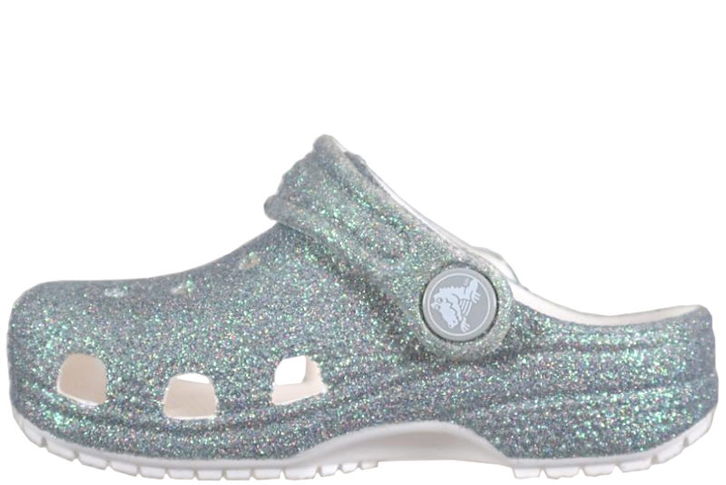 CROCS CLASSIC I GRØNT GLITTER.