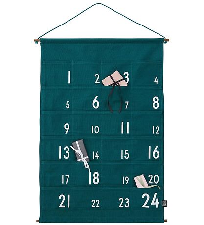 Design Letters Julekalender - 73 cm - Mørke Grøn