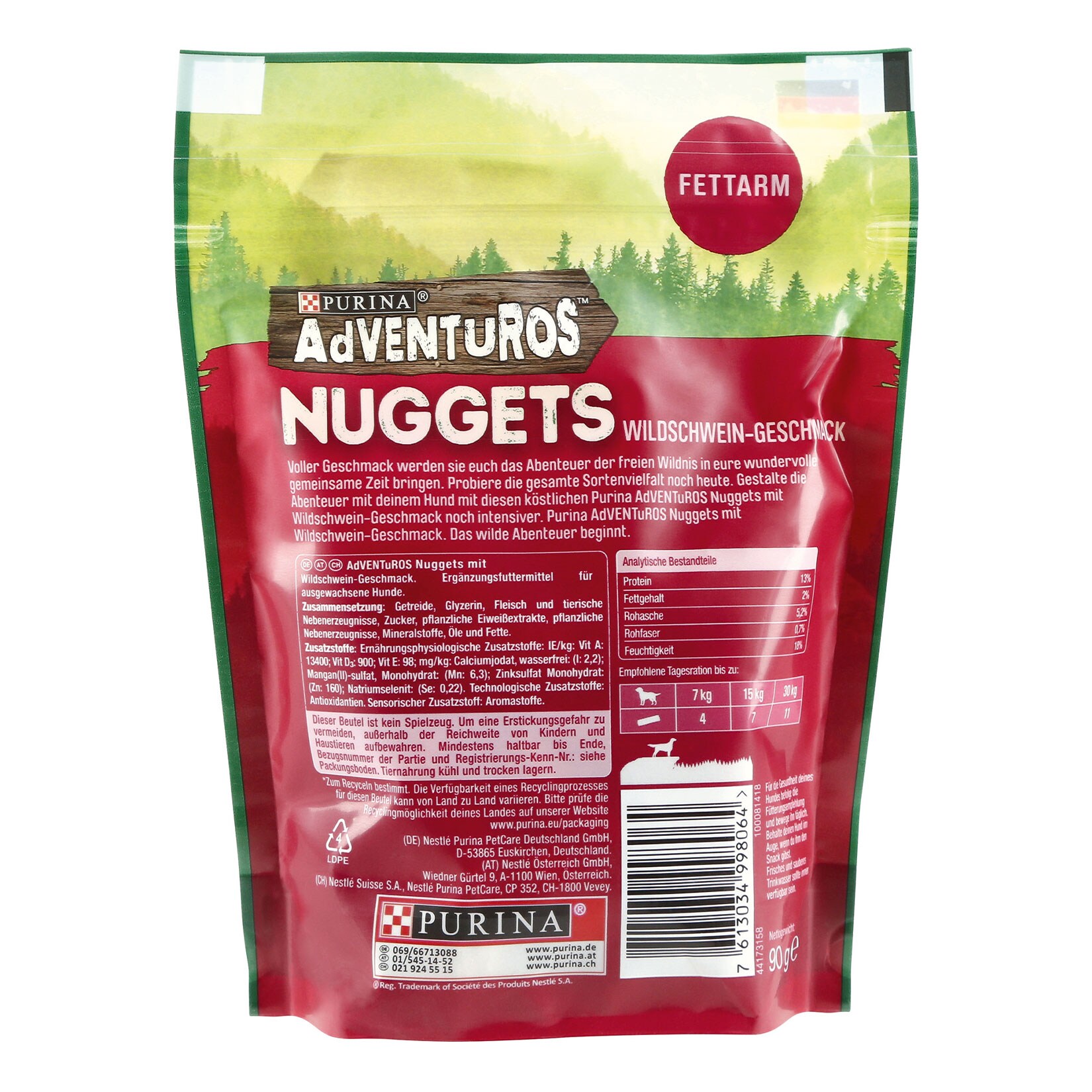 PURINA Adventuros Hundesnack 90 g, verschiedene Sorten, 18er Pack