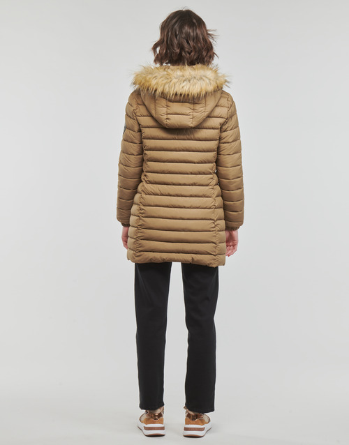 Superdry - FUJI HOODED MID LENGTH PUFFER - Marron