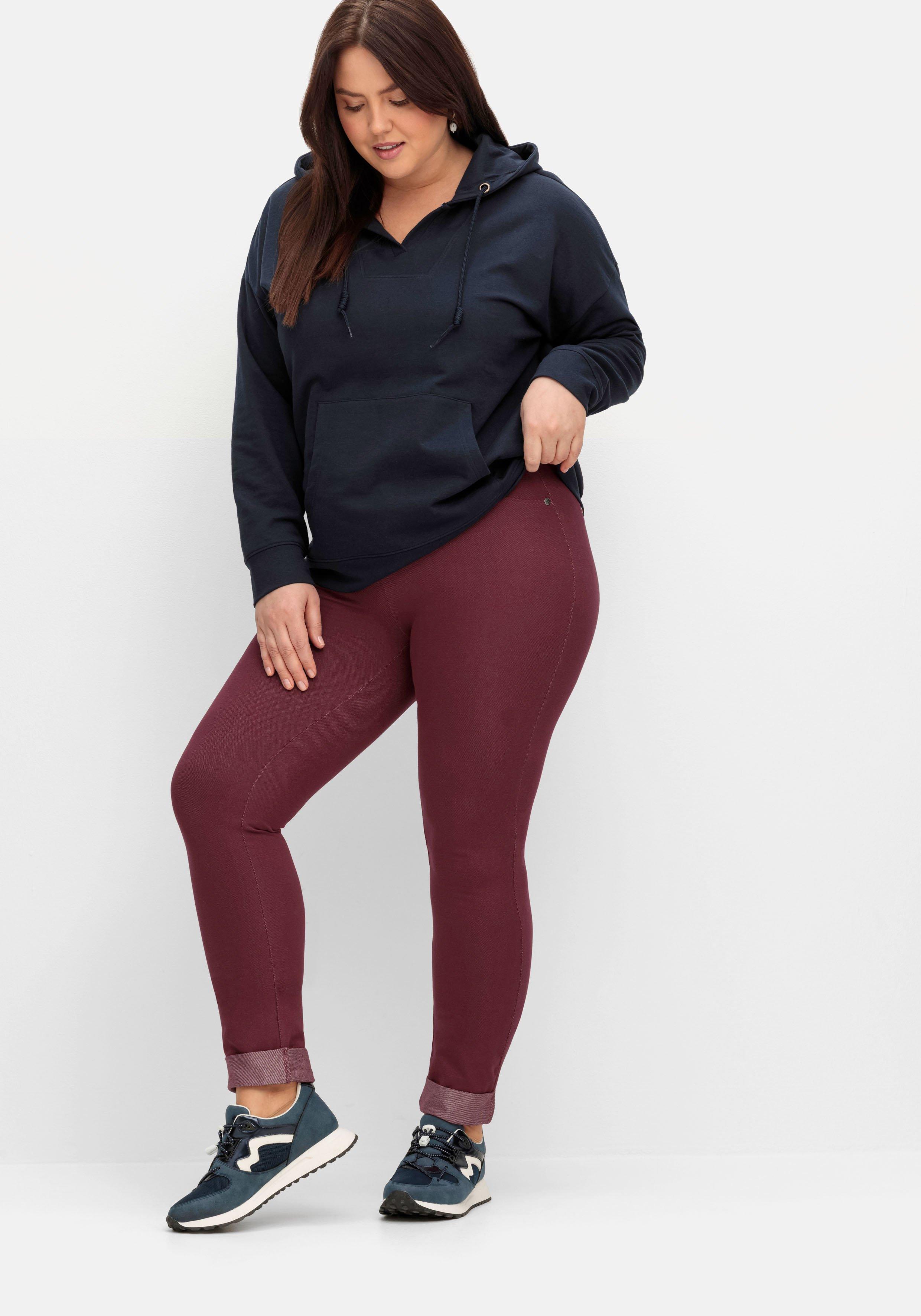 Leggings mit fixiertem Aufschlag am Saum