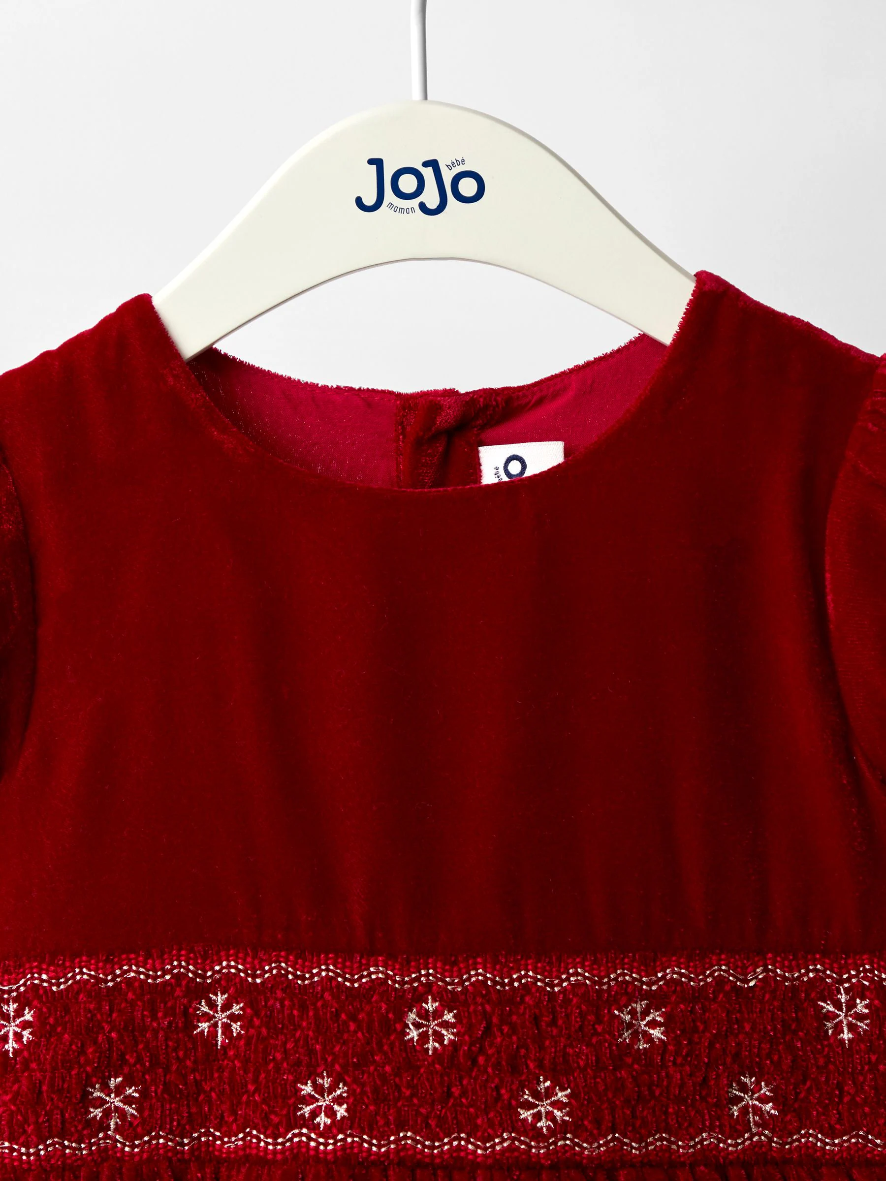 JoJo Maman Bébé Smock Waist Velvet Party Dress
