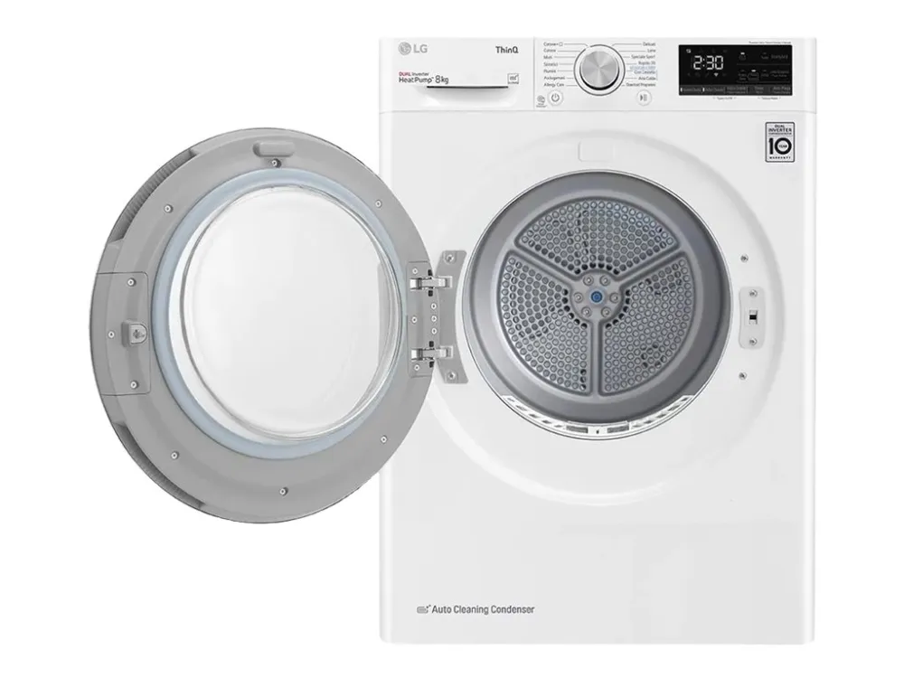 LG RH80V3AV6N - Tørremaskine - Wi-Fi - bredde: 60 cm - dybde: 69 cm - højde: 85 cm - frontbetjening - hvid