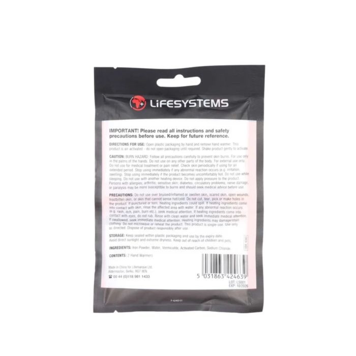 LifeSystems Unisex Diverse Air-Activated Hand Warmers Hvid