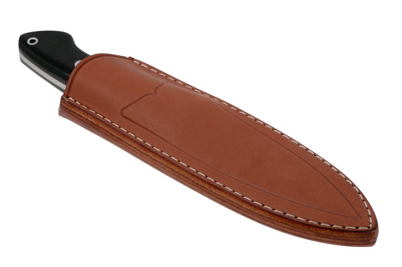 Bark River Wilderness 5 CPM Cru-Wear, Black Canvas Micarta, vaststaand mes