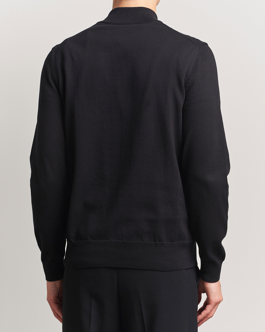 BOSS BLACK Padro Cotton Knitted Half Zip Black