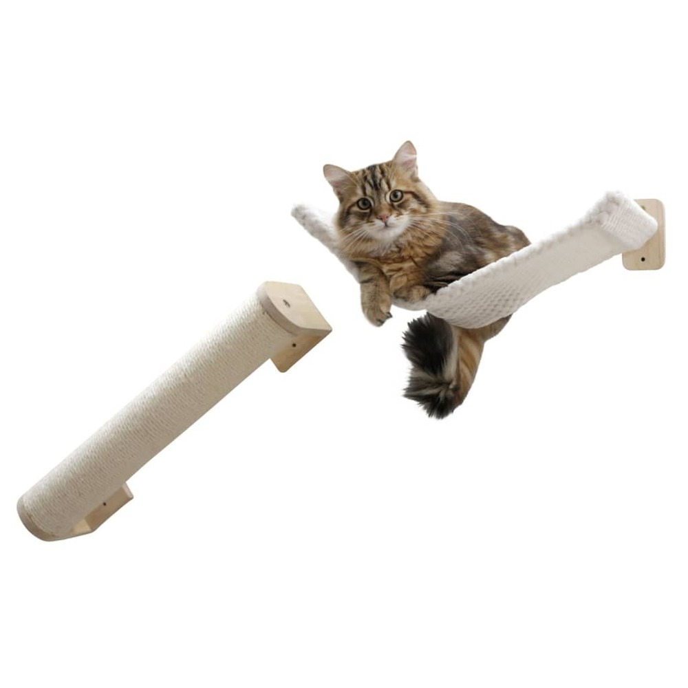 Mur d'escalade pour chats alps 52x14x33 cm naturel et blanc