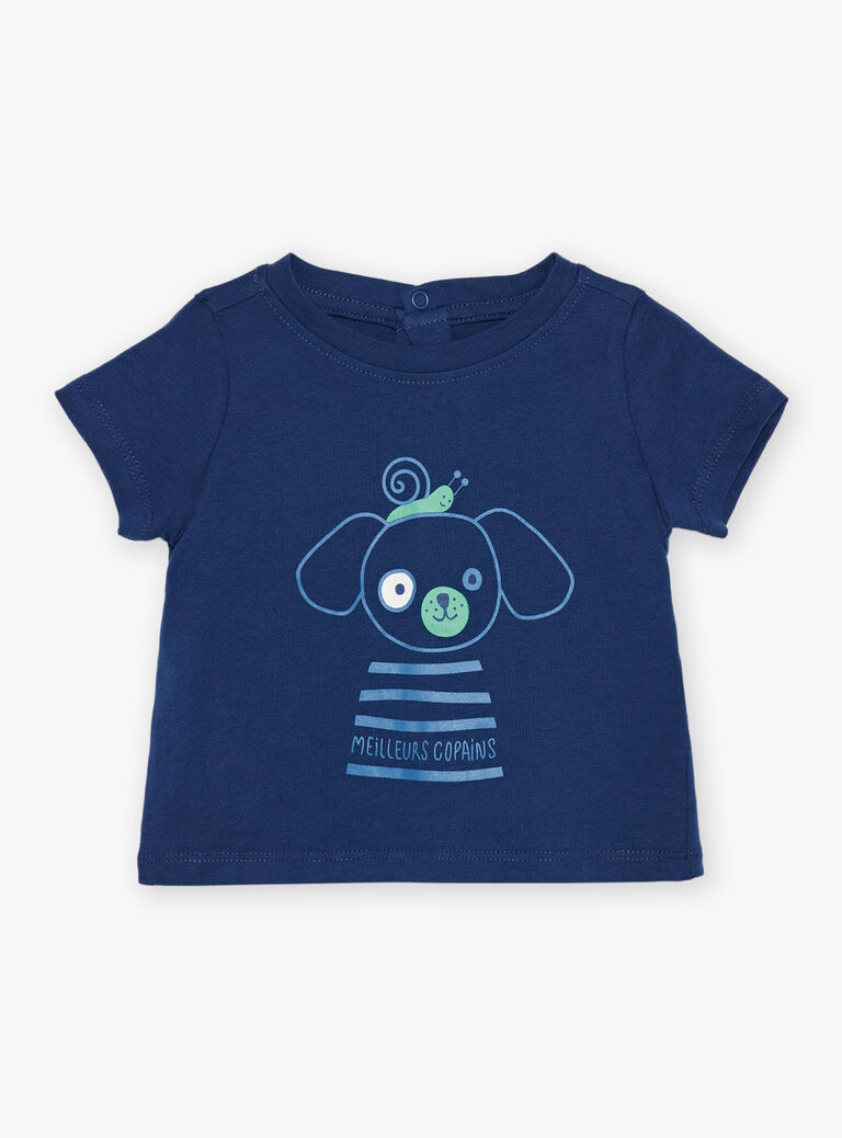 T-shirt bleu nocturne avec animaux