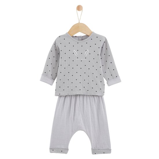 Pantalon + t-shirt Lapin Câlin   Gris        de               P'tit bisou