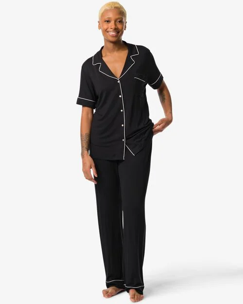 pantalon de pyjama femme viscose noir