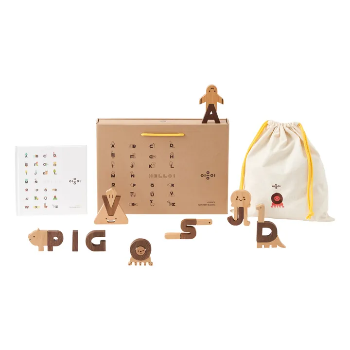 OIOIOOI Blocs alphabet en bois