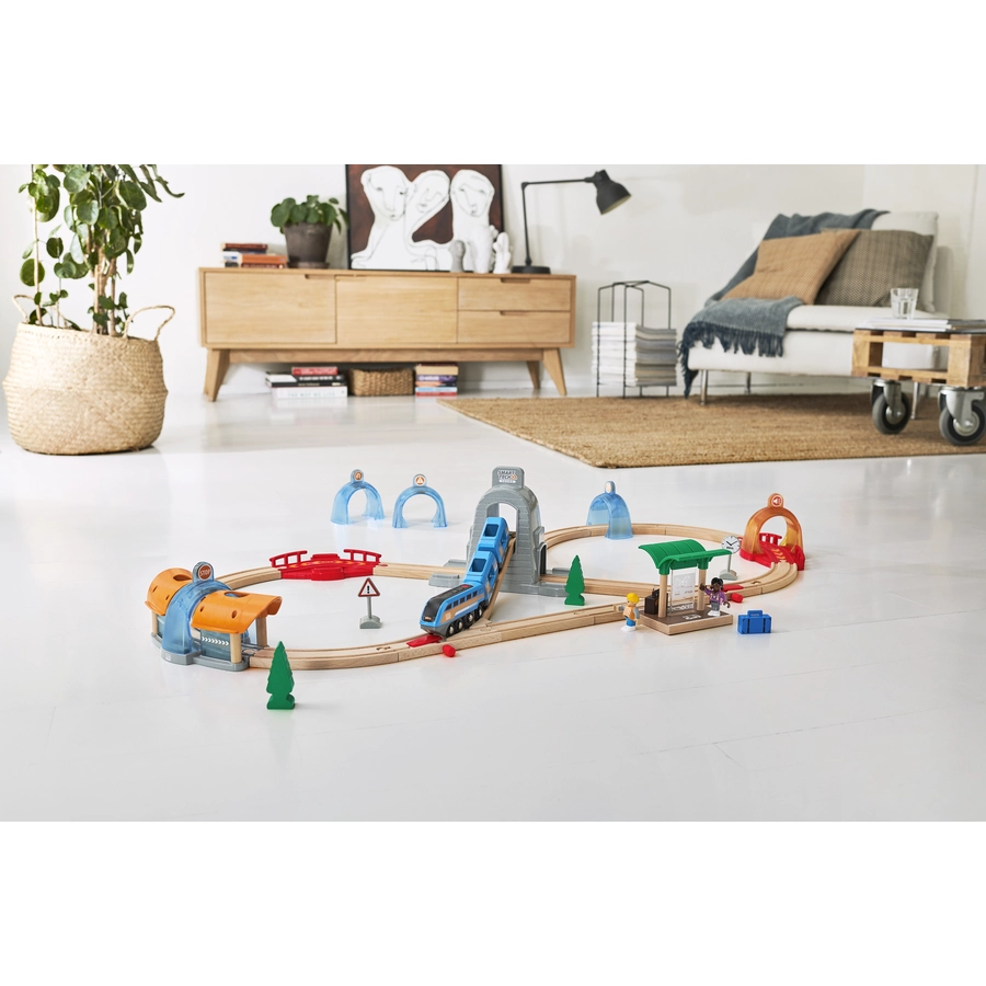 BRIO® WORLD Smart Tech Sound Action Tunnel Reisezug Set