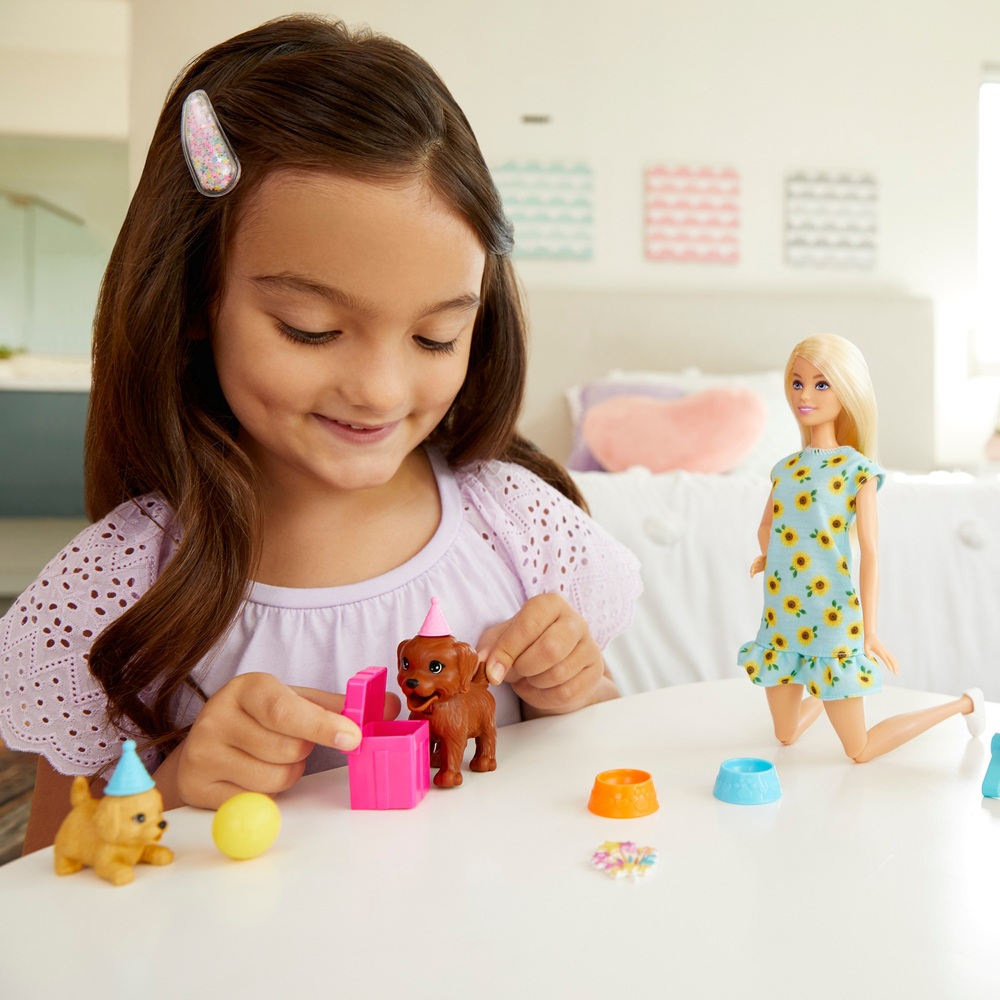 Barbie Welpenparty-Spielset und Puppe