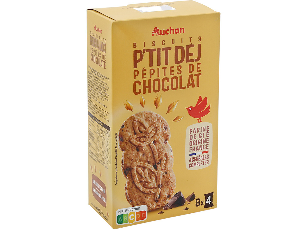 BOLACHA AUCHAN PEQUENO ALMOÇO CHOCOLATE LEITE 400G