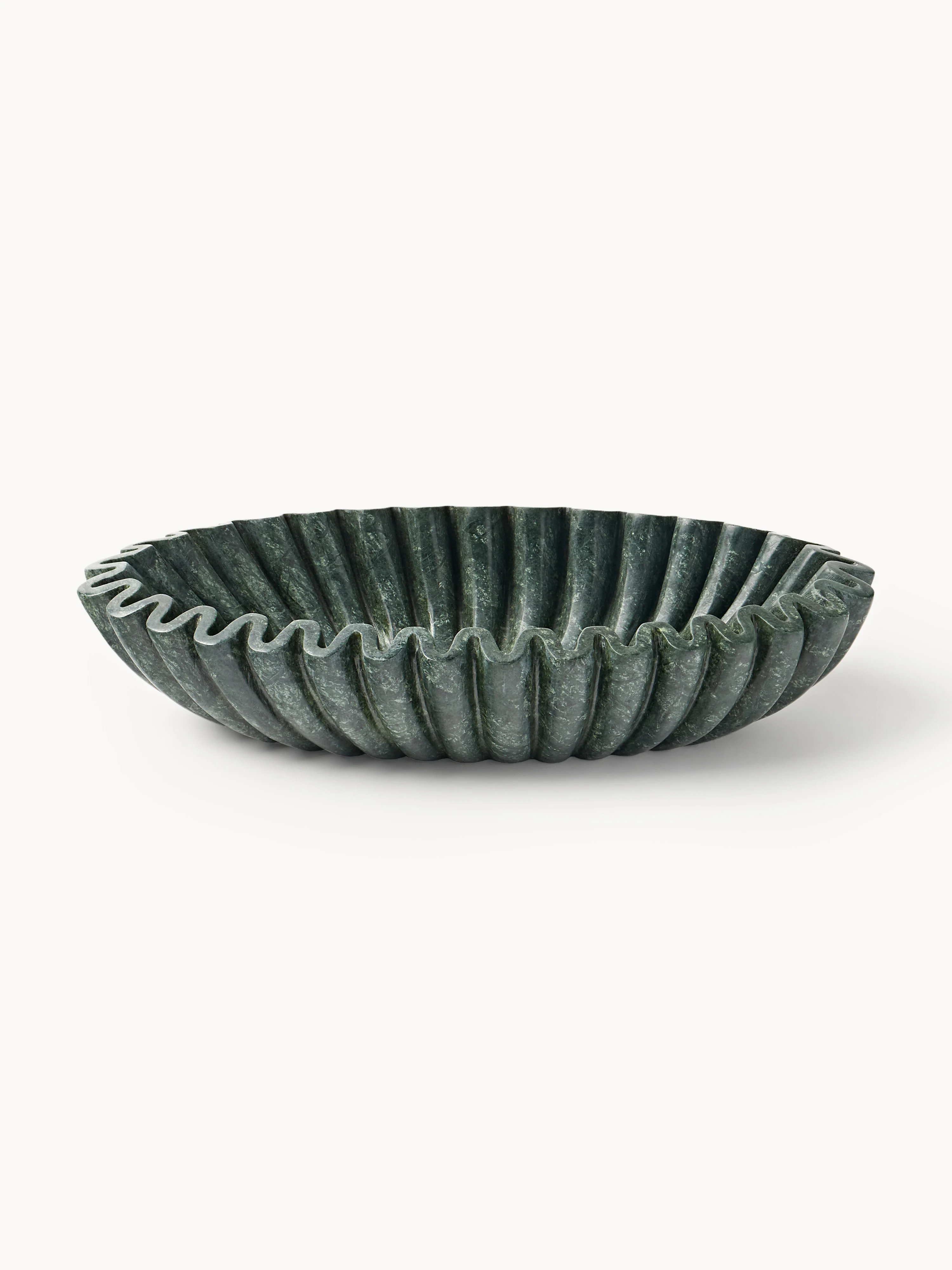 Handgemaakte ovale decoratieve marmeren schaal Santorini B 35 cm