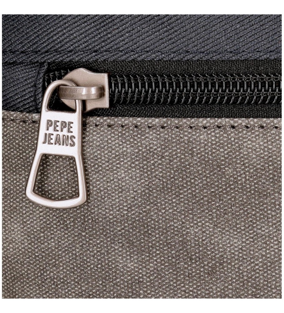 Bolsa de ombro pequena Harry da Pepe Jeans com bolso frontal, cinza - 15x19,5x6cm -
