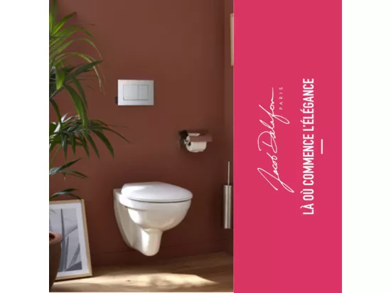 Pack WC suspendu sans bride JACOB DELAFON Patio + porte-balai + porte-rouleau Eo Moderne