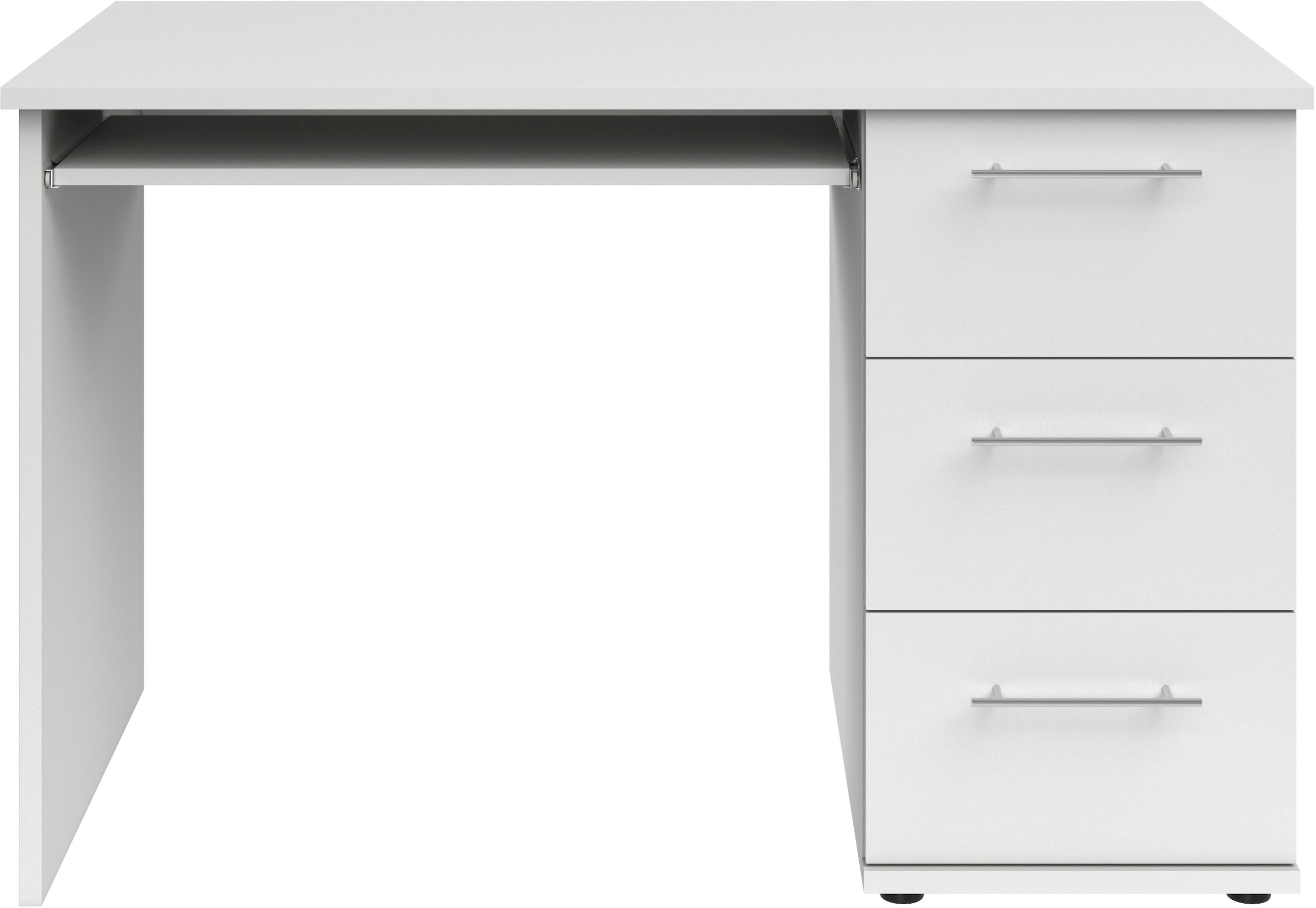 VOGL Möbelfabrik Schreibtisch »Tobi, wahlweise mit 3 Schubkästen oder 1 Schubkasten/1 Tür« optional mit Tastaturauszug, Breite 115 cm