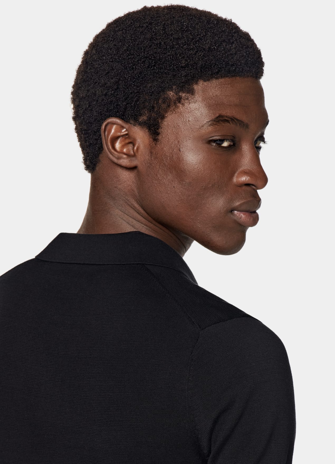 Polo sans boutons noir