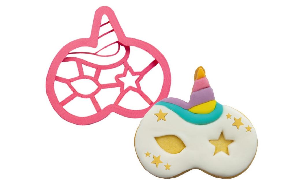 Guetzli-Ausstecher 1 Stück, EinhornmaskeAusstechform mit Einhornmaskenmotiv