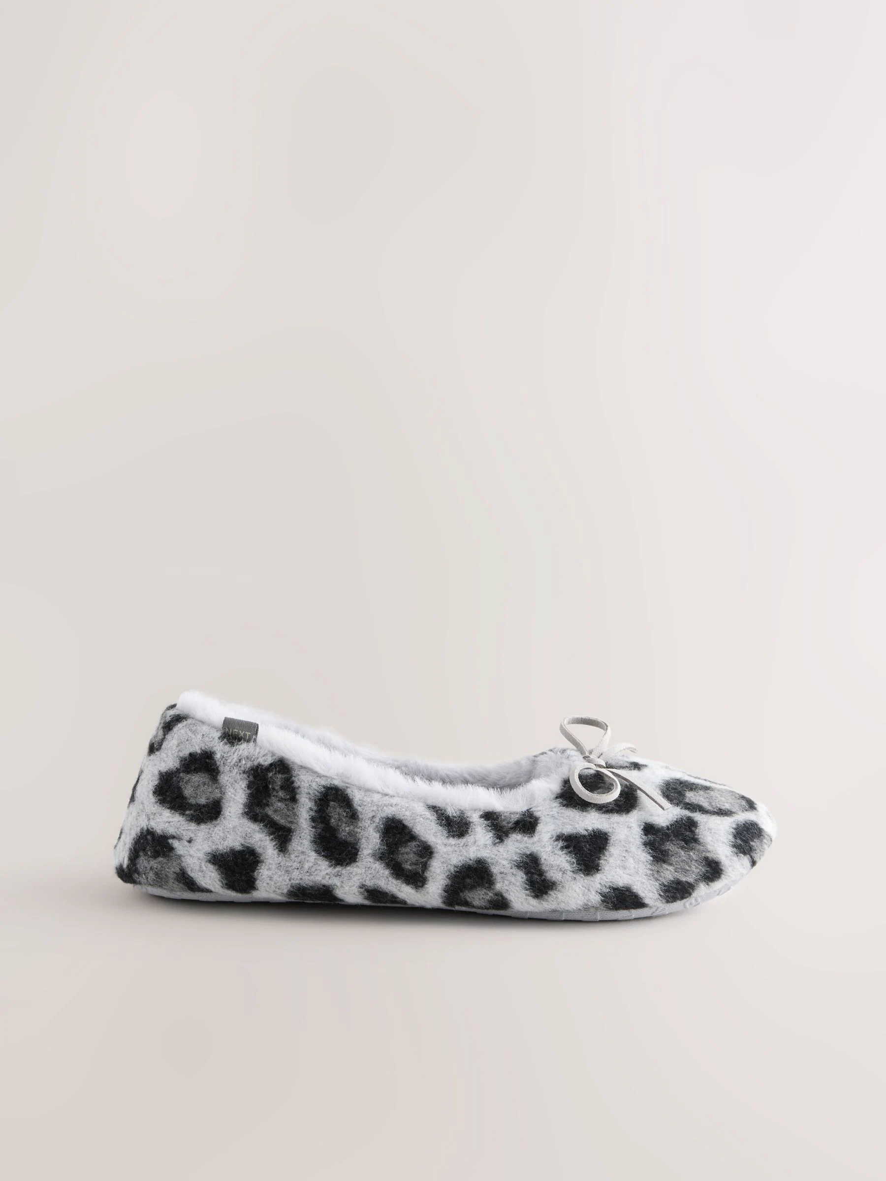 Grijs met dierenprint - Ballerina Flat Slippers