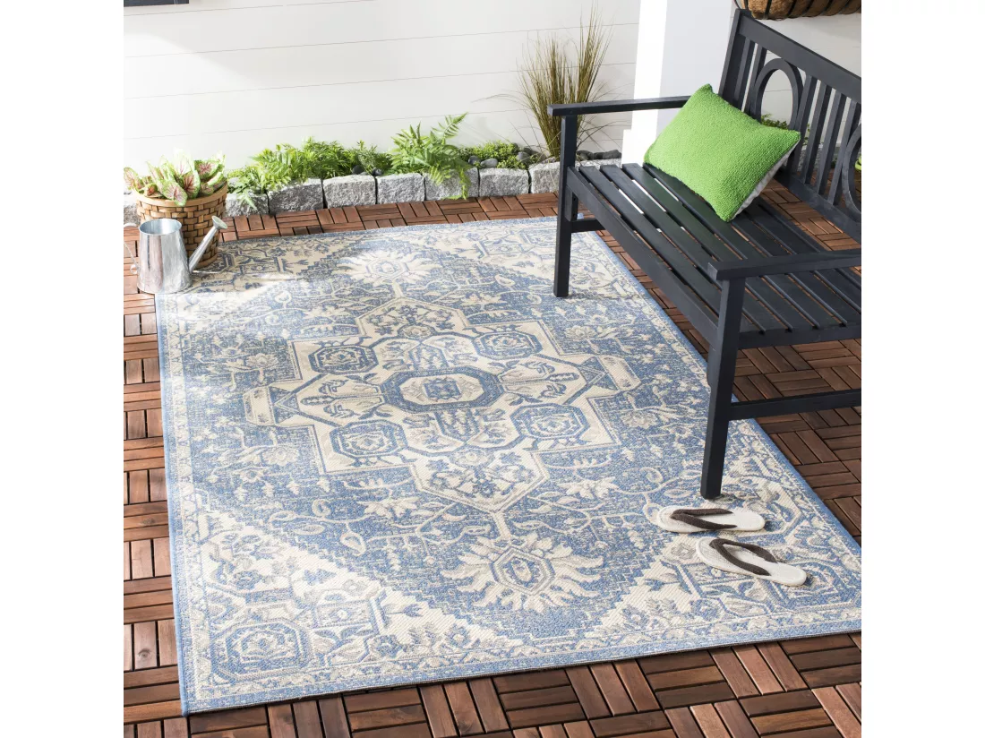 Tapis Cream & Blue 122 X 183 cm - Elba